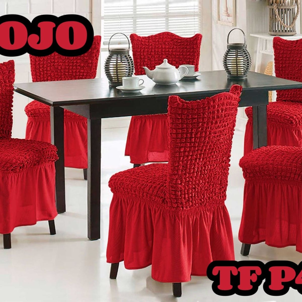 GENERICO - Cubre silla de comedor estilo turco 6 unidades