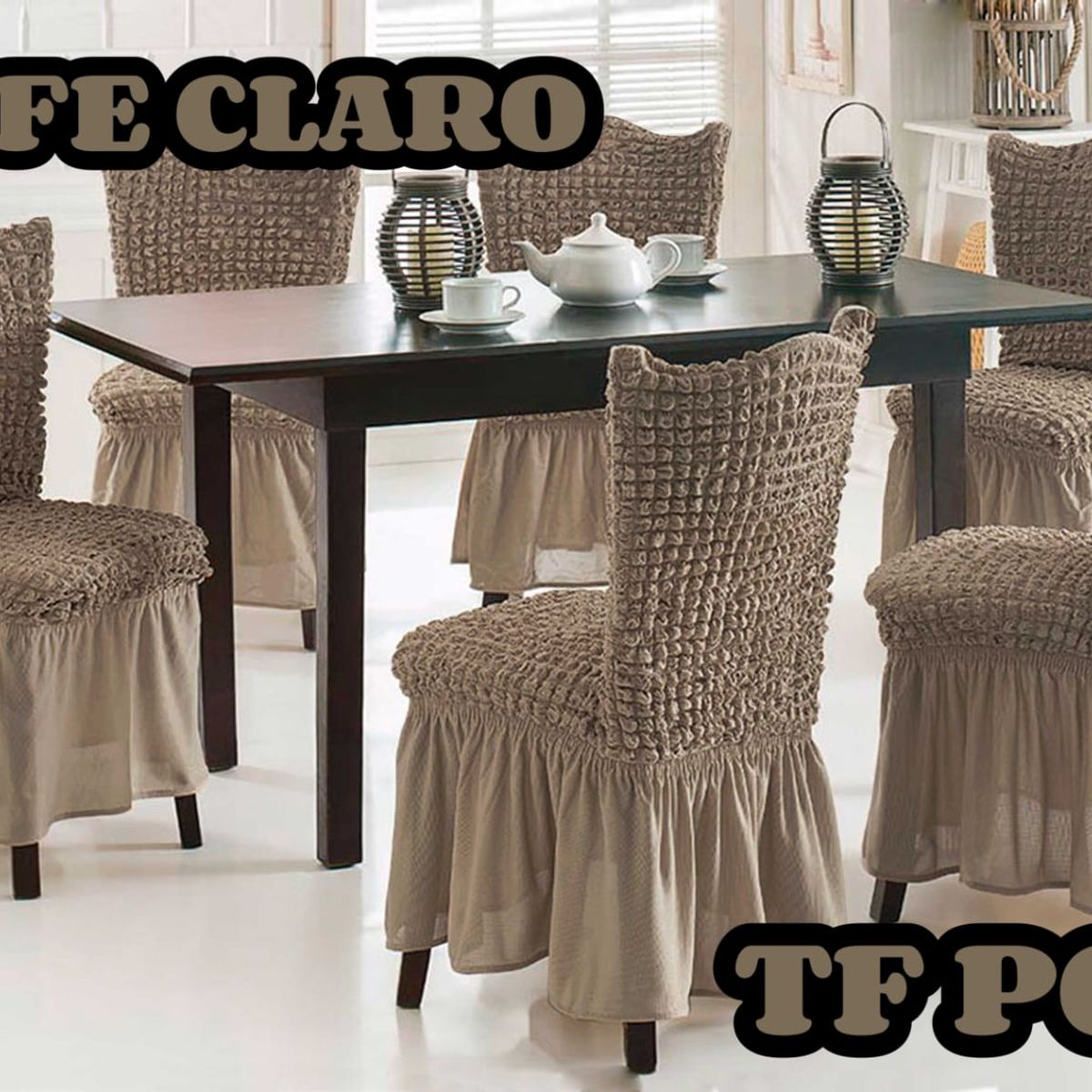 GENERICO - Cubre silla de comedor estilo turco 6 unidades