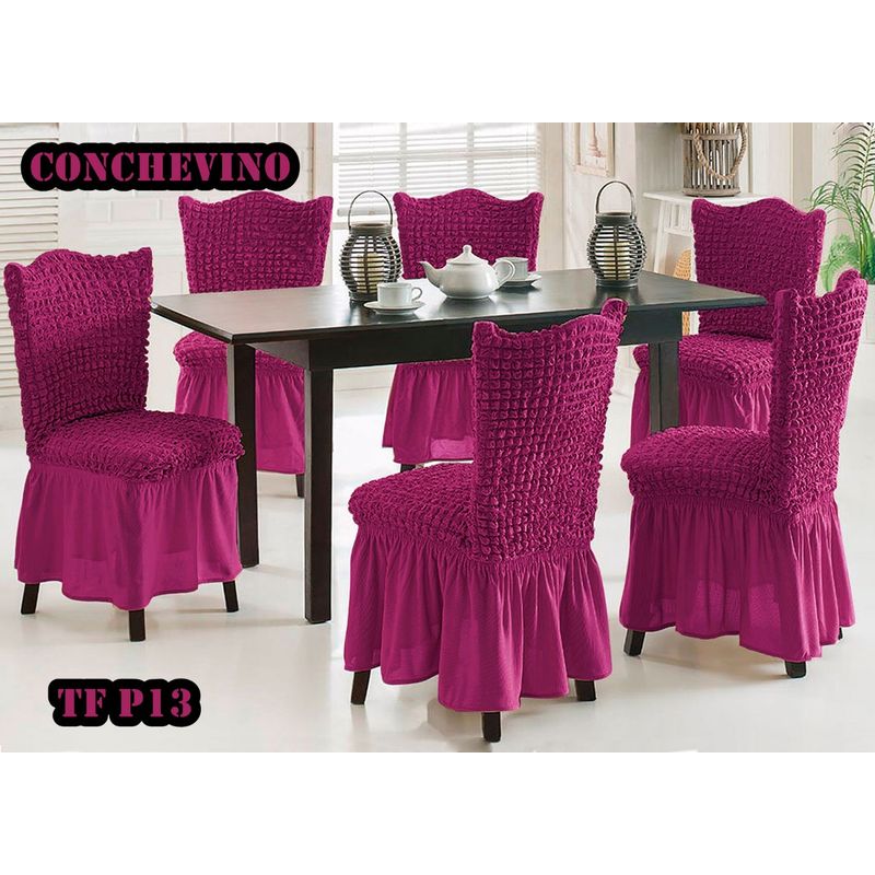 GENERICO - Cubre silla de comedor estilo turco 6 unidades