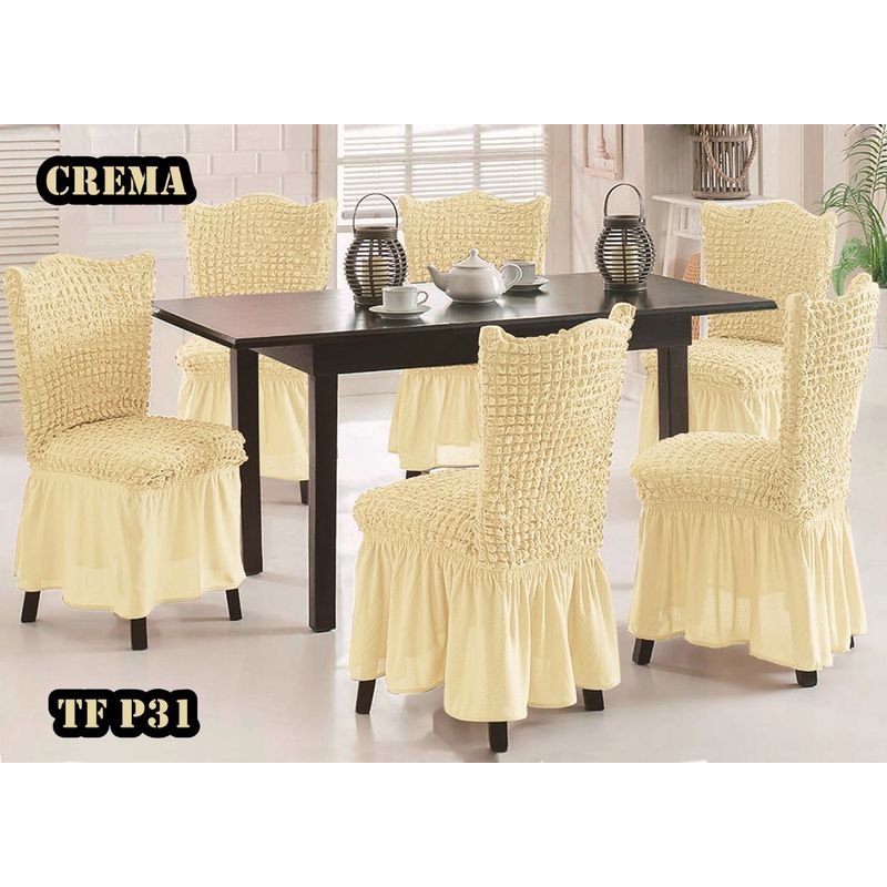 GENERICO - Cubre silla de comedor estilo turco 6 unidades