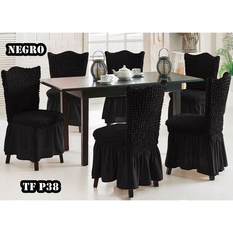 GENERICO - Cubre silla de comedor estilo turco 6 unidades