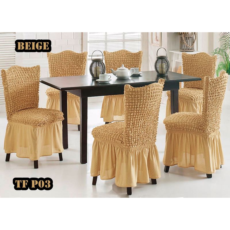 GENERICO - Cubre silla de comedor estilo turco 6 unidades