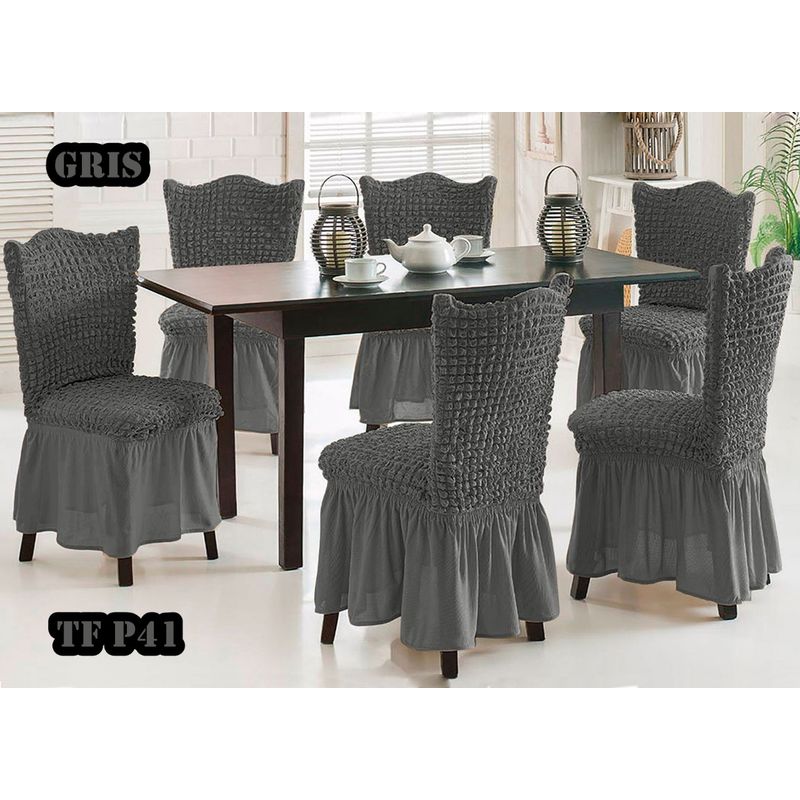 GENERICO - Cubre silla de comedor estilo turco 6 unidades