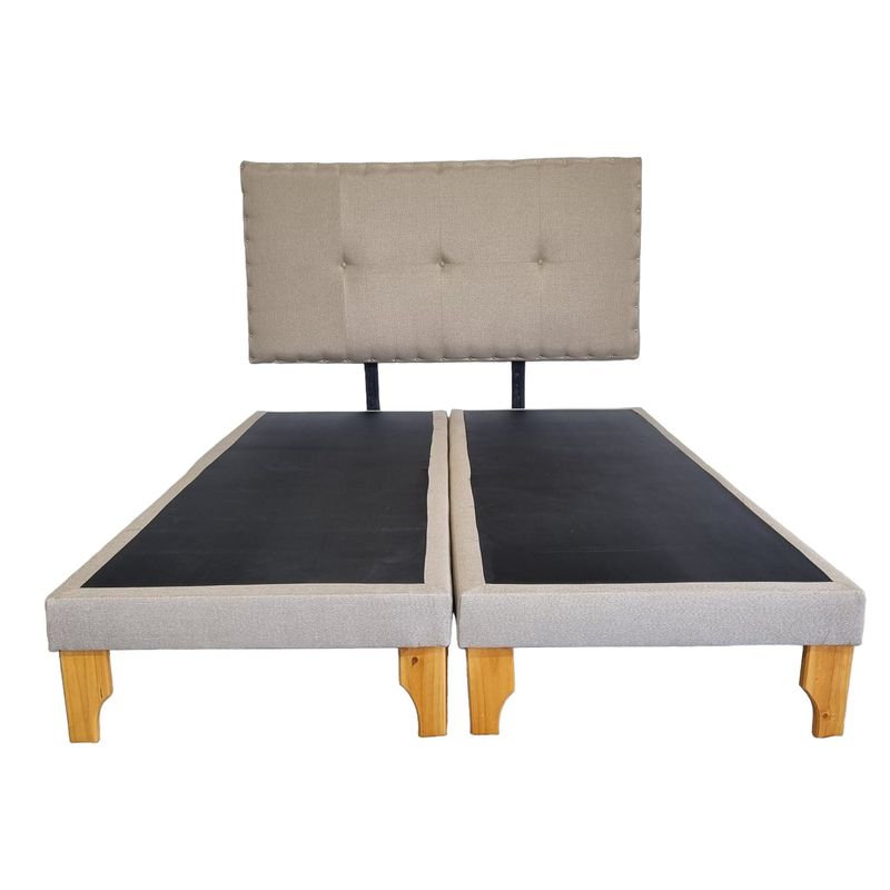 DISEÑOS VALESTRINI - CAMA EUROPEA DOS PLAZAS LINO BEIGE