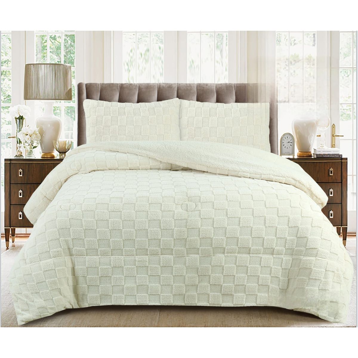 GENERICO - COBERTORES SHERPAS CON CHIPORROS TEXTURIZADOS