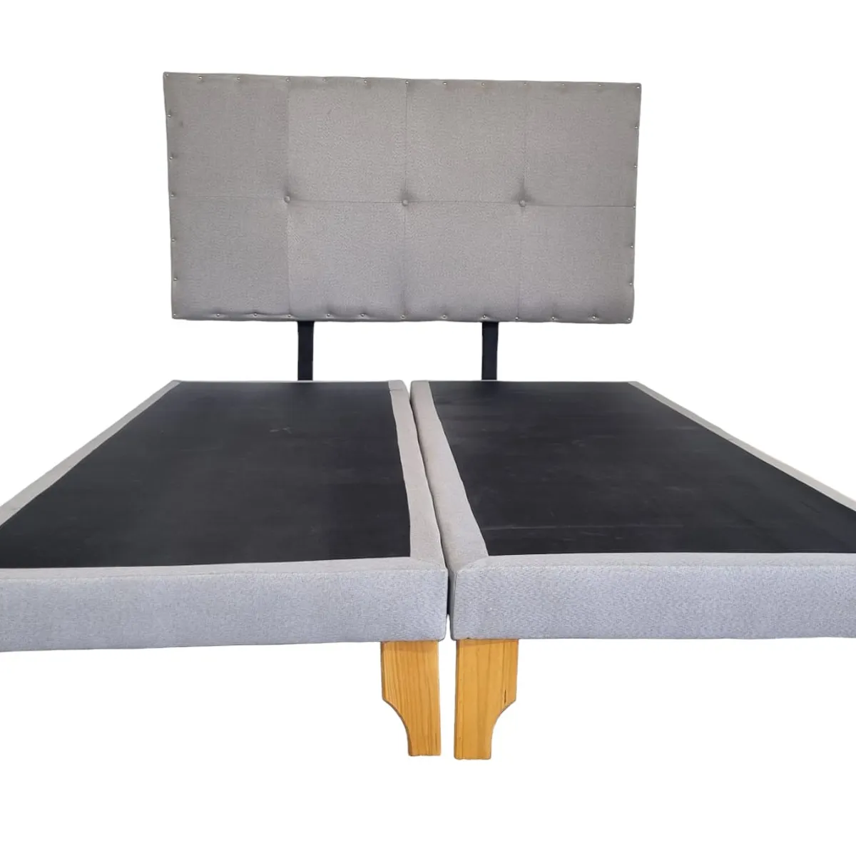 DISEÑOS VALESTRINI - CAMA EUROPEA DOS PLAZAS LINO GRIS CLARO