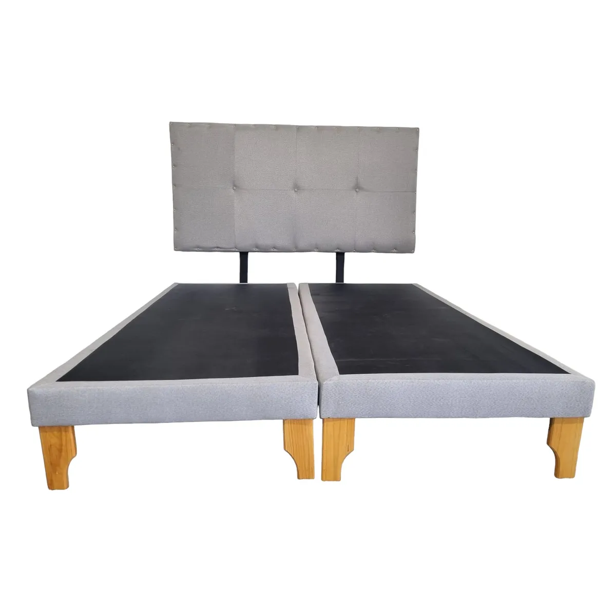 DISEÑOS VALESTRINI - CAMA EUROPEA DOS PLAZAS LINO GRIS CLARO