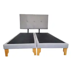 DISEÑOS VALESTRINI - CAMA EUROPEA DOS PLAZAS LINO GRIS CLARO
