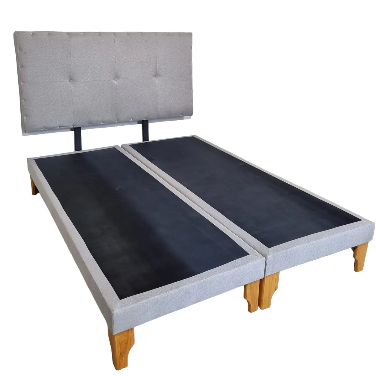 DISEÑOS VALESTRINI - CAMA EUROPEA DOS PLAZAS LINO GRIS CLARO