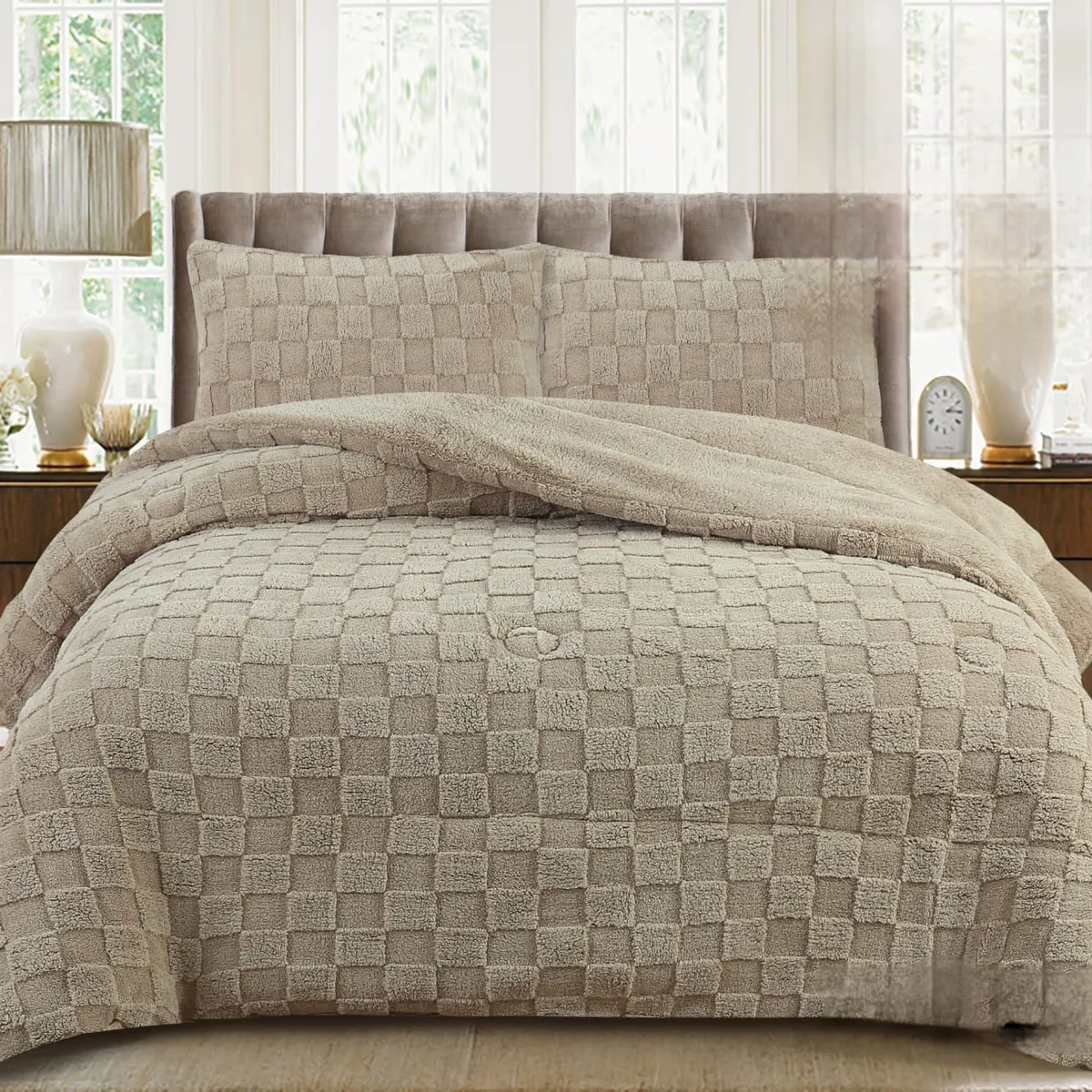 GENERICO - COBERTORES SHERPAS CON CHIPORROS TEXTURIZADOS