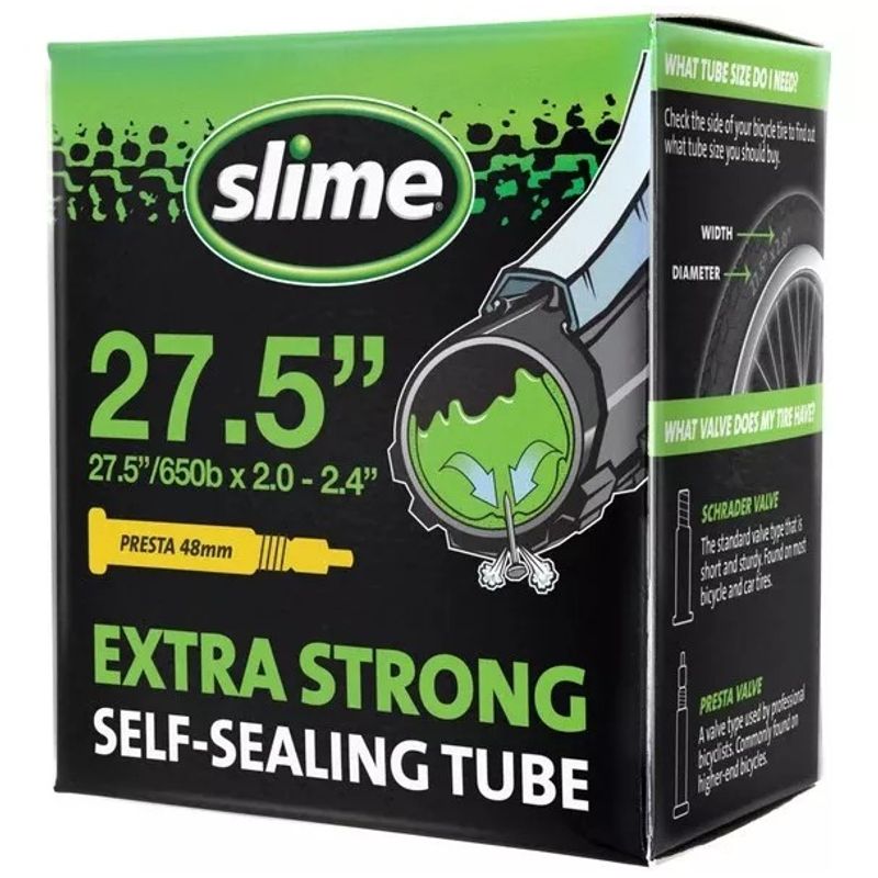 GENERICO - Camara Bici Anti Pinchazo 27.5 Slime Strong Presta 2-2.4