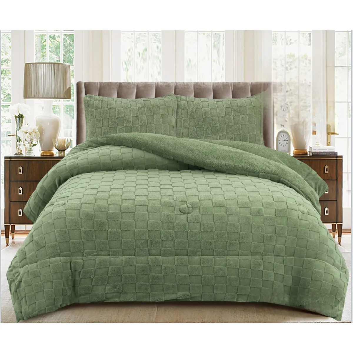 GENERICO - COBERTORES SHERPAS CON CHIPORROS TEXTURIZADOS