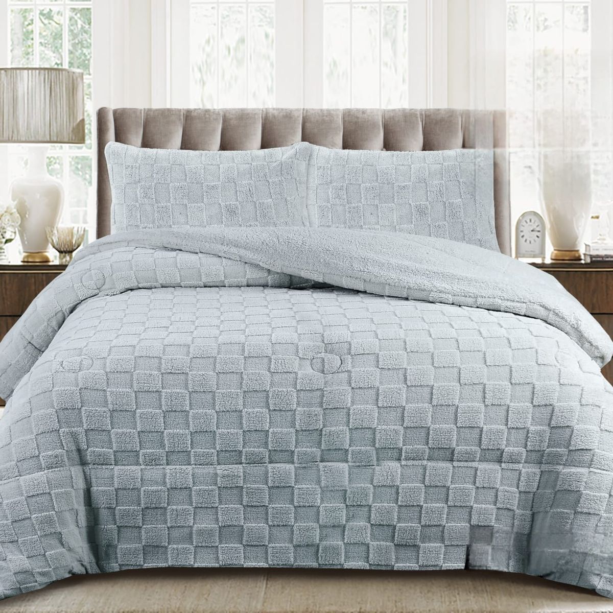 GENERICO - COBERTORES SHERPAS CON CHIPORROS TEXTURIZADOS