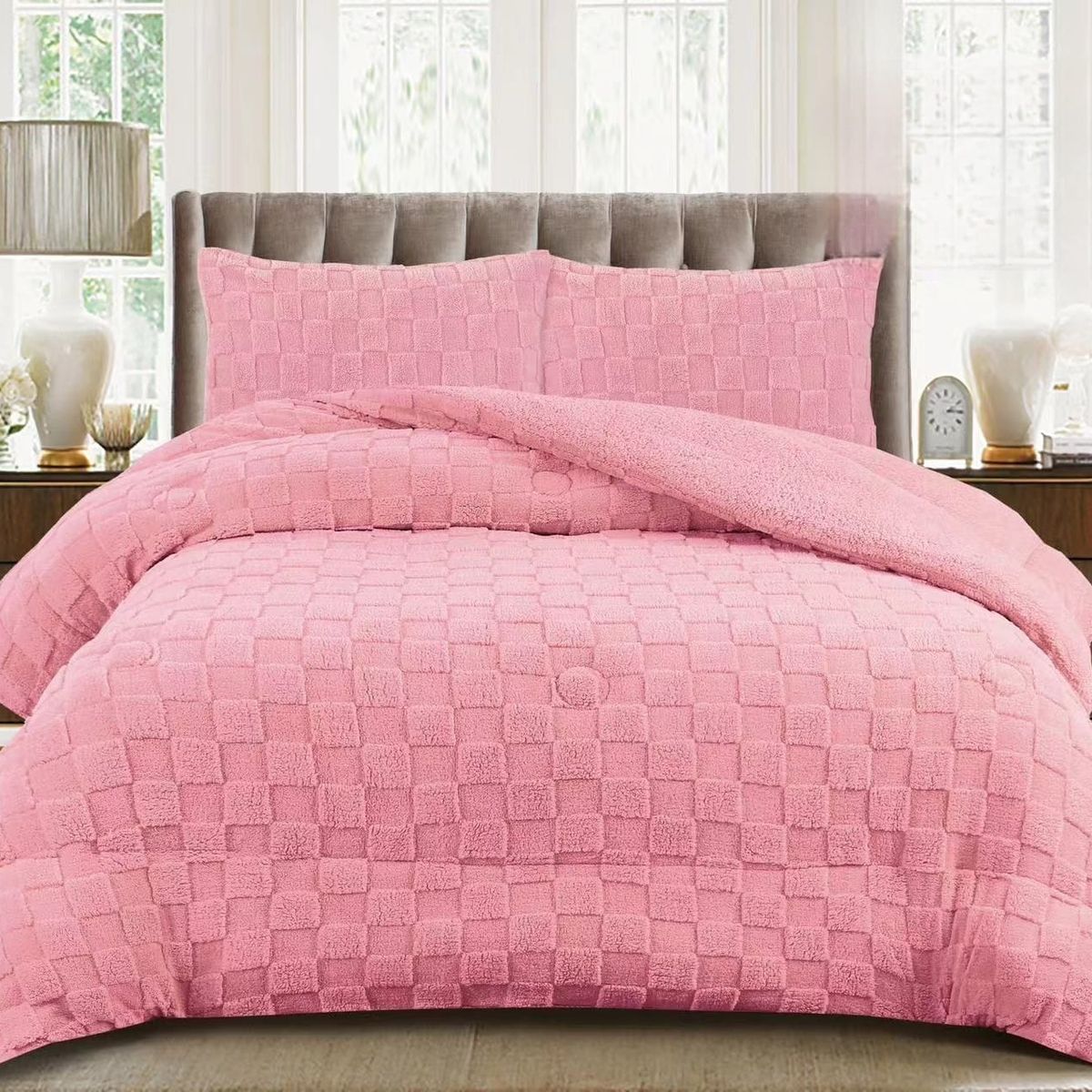 GENERICO - COBERTORES SHERPAS CON CHIPORROS TEXTURIZADOS