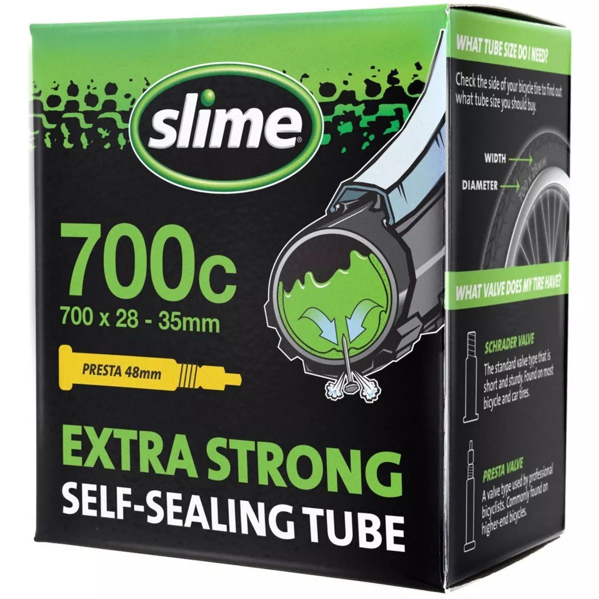 GENERICO - Camara Bici Anti Pinchazo 700 X 28c A 35c Slime Presta 48mm