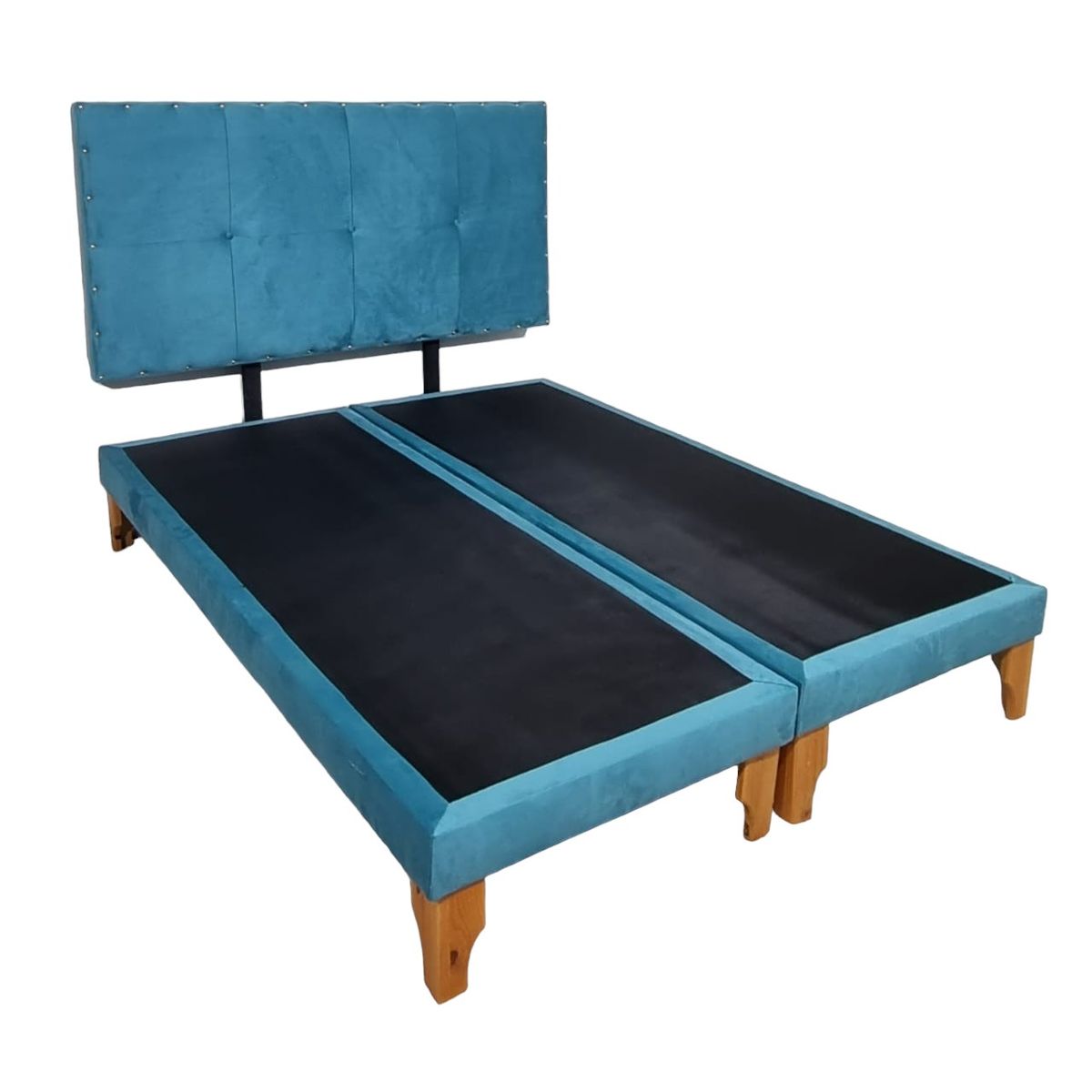 DISEÑOS VALESTRINI - CAMA EUROPEA KING FELPA TURQUESA