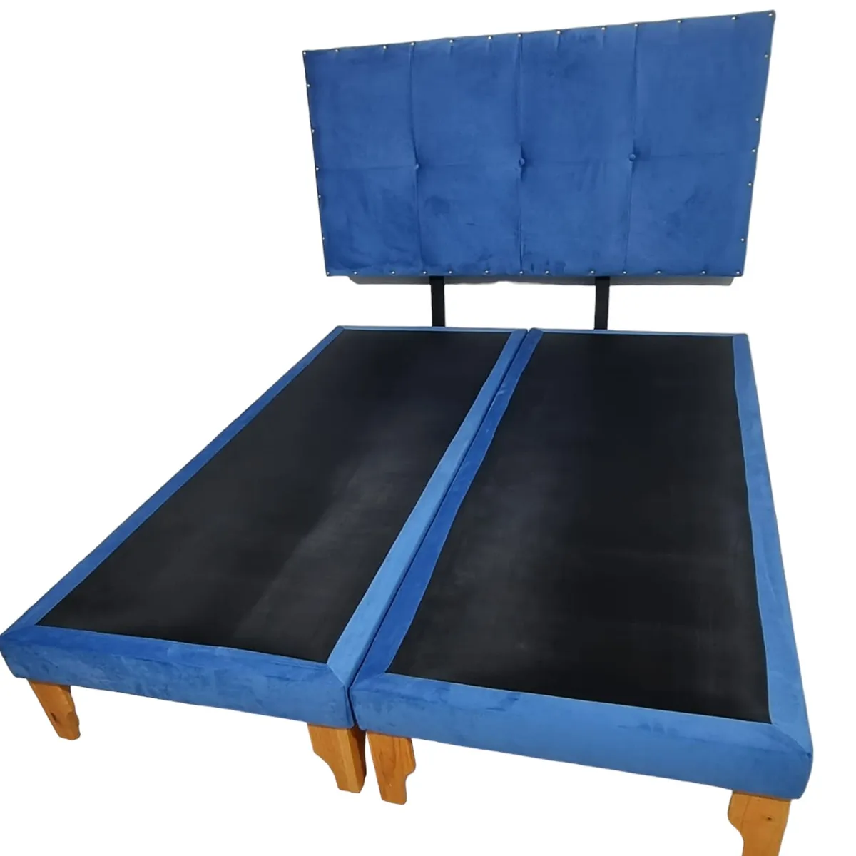 DISEÑOS VALESTRINI - CAMA EUROPEA KING FELPA AZUL