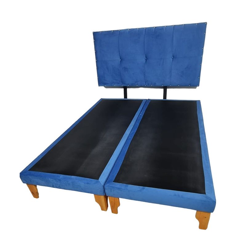 DISEÑOS VALESTRINI - CAMA EUROPEA KING FELPA AZUL