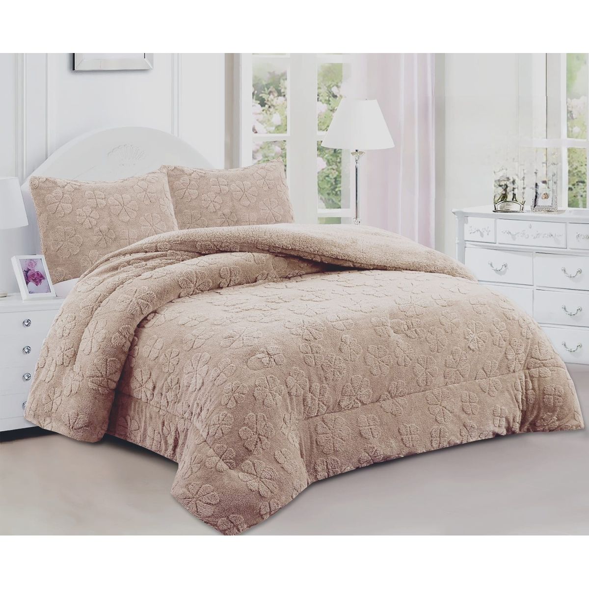 GENERICO - COBERTORES SHERPAS CON CHIPORROS TEXTURIZADOS