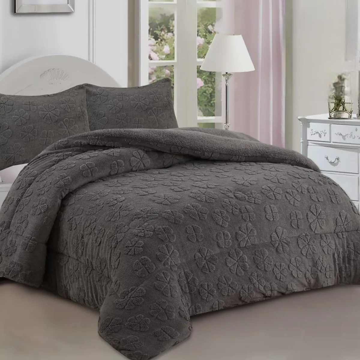 GENERICO - COBERTORES SHERPAS CON CHIPORROS TEXTURIZADOS