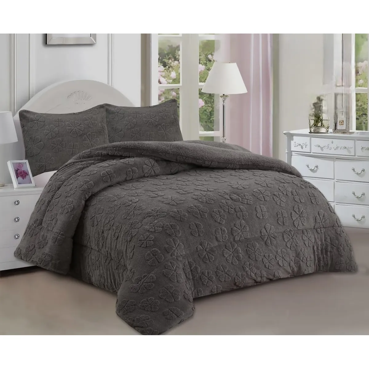 GENERICO - COBERTORES SHERPAS CON CHIPORROS TEXTURIZADOS