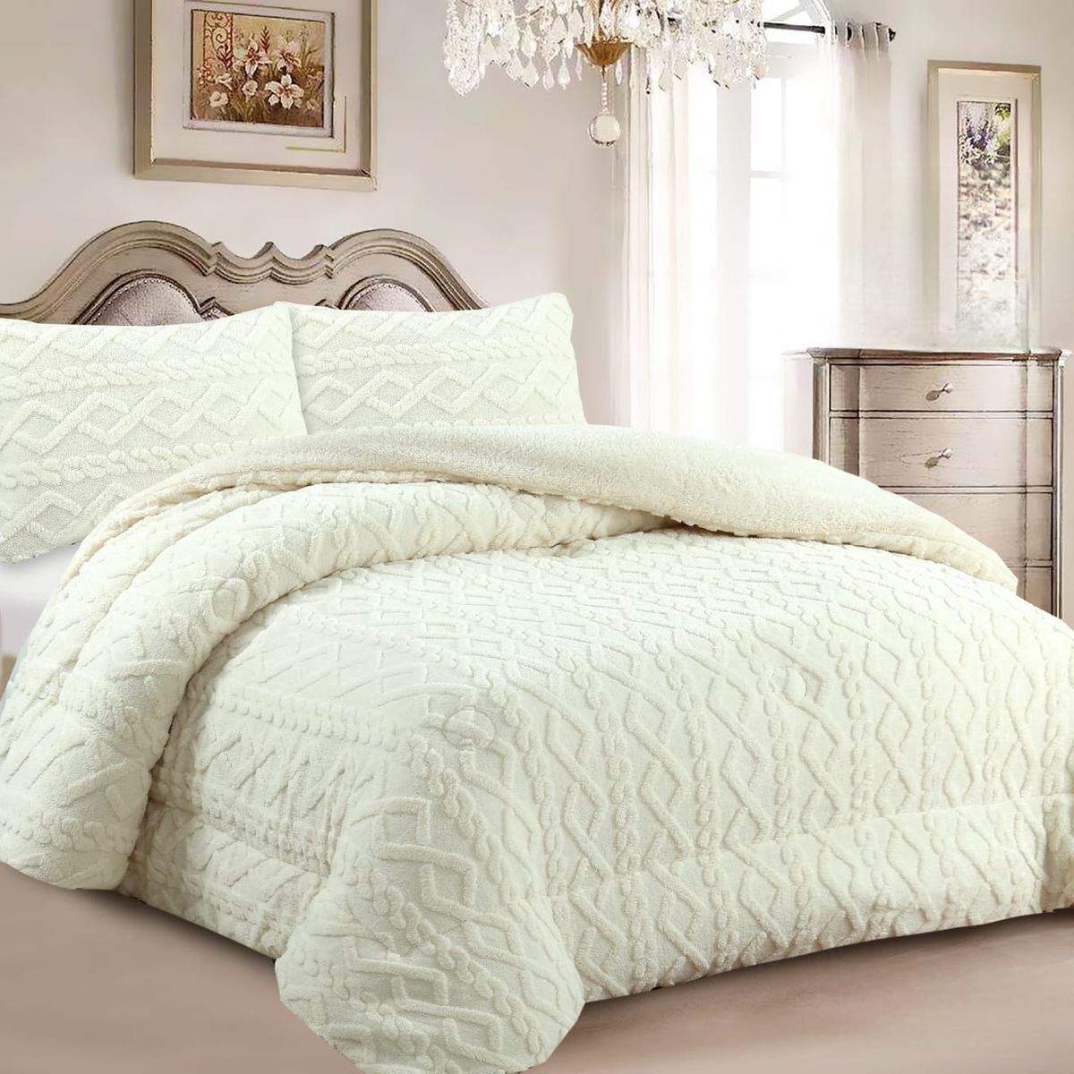 GENERICO - COBERTORES SHERPAS CON CHIPORROS TEXTURIZADOS