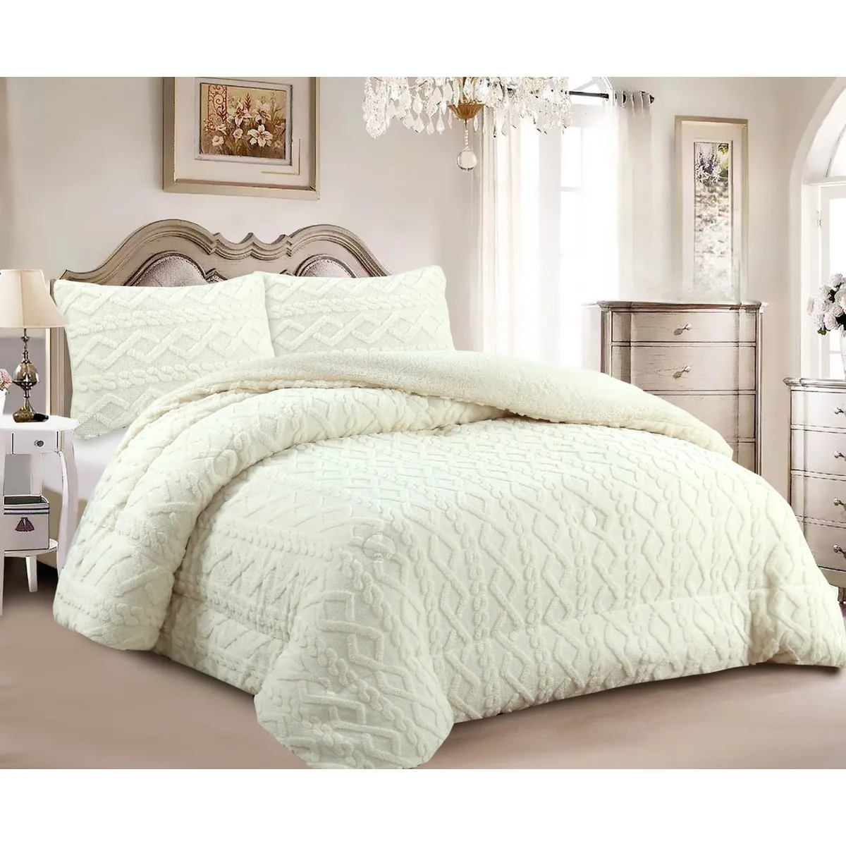 GENERICO - COBERTORES SHERPAS CON CHIPORROS TEXTURIZADOS