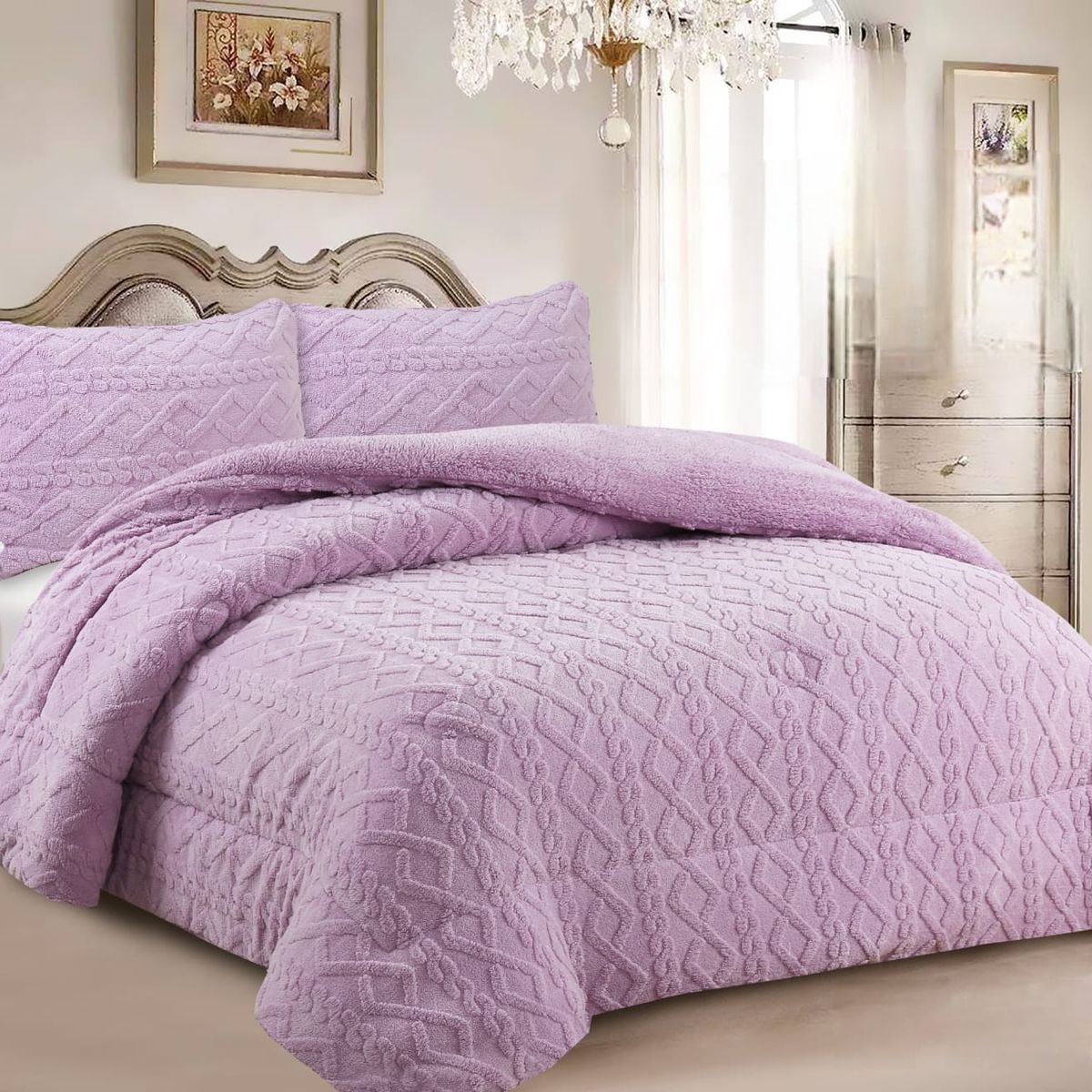 GENERICO - COBERTORES SHERPAS CON CHIPORROS TEXTURIZADOS