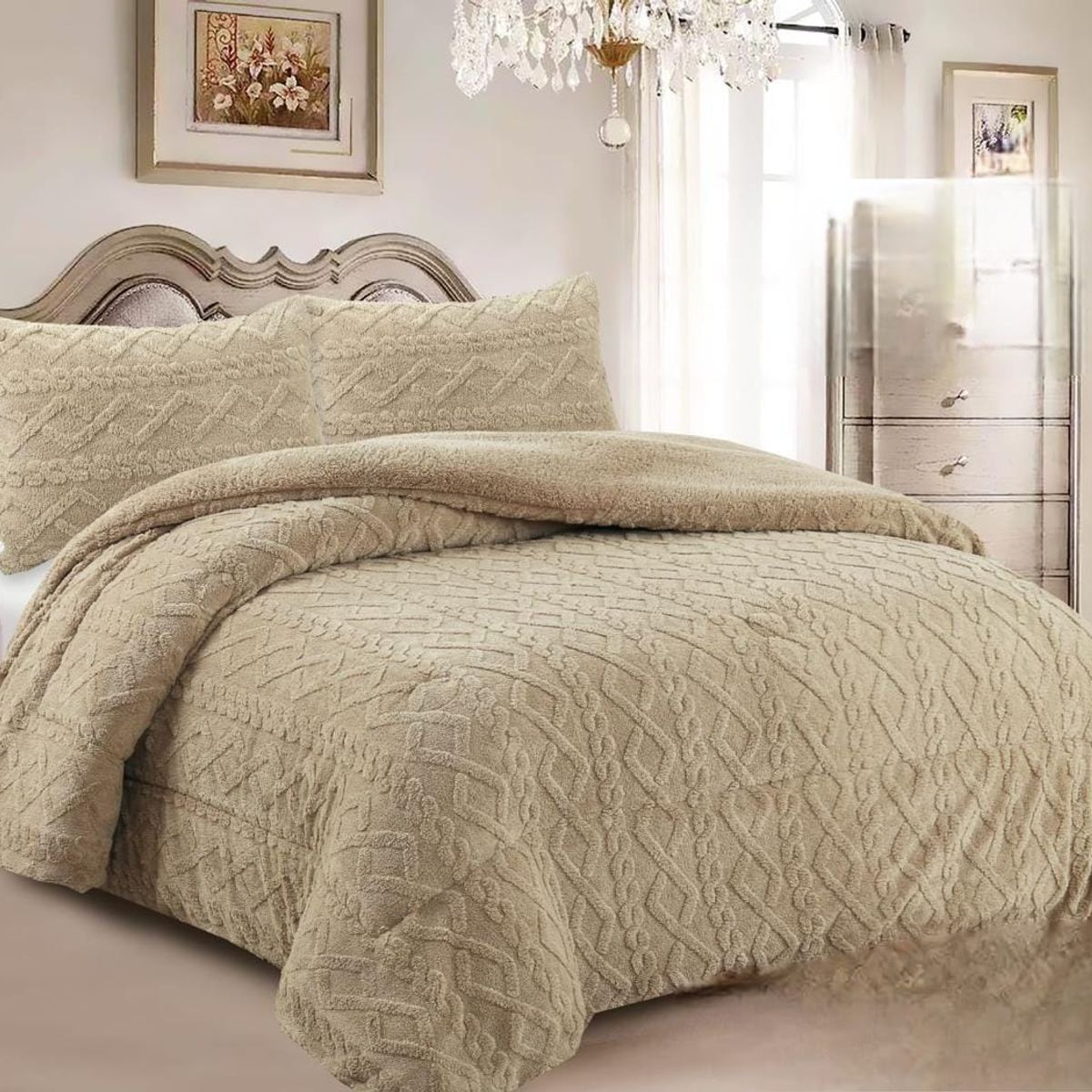 GENERICO - COBERTORES SHERPAS CON CHIPORROS TEXTURIZADOS