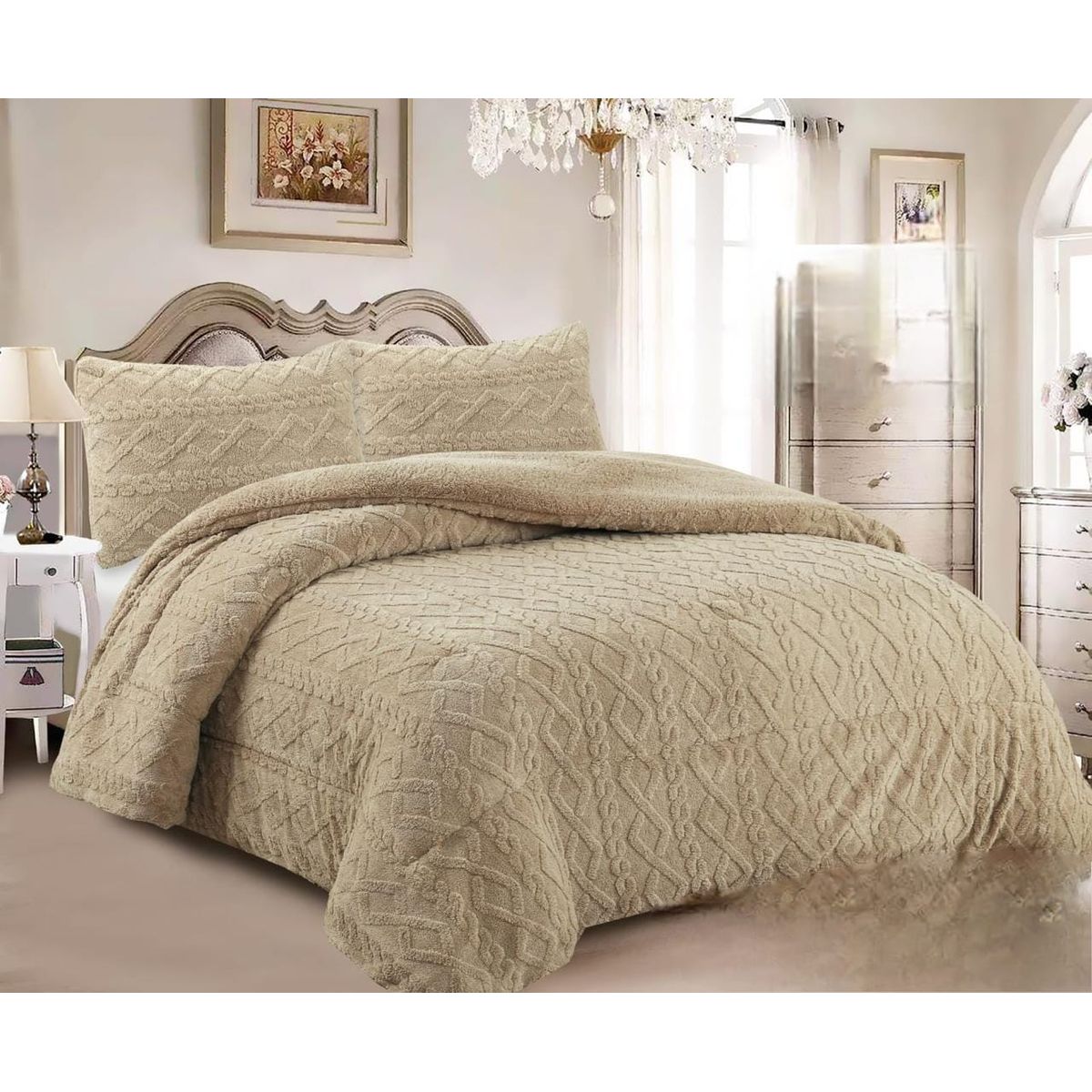 GENERICO - COBERTORES SHERPAS CON CHIPORROS TEXTURIZADOS