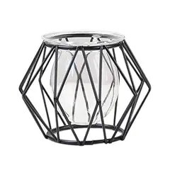 GENERICO - Porta Vela Candelabro Decorativo Moderno Metal Vidrio M7