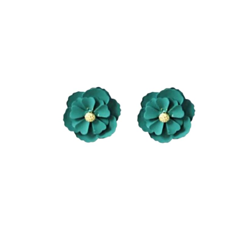 GENERICO - Pendientes de tachuela con diseño de flor