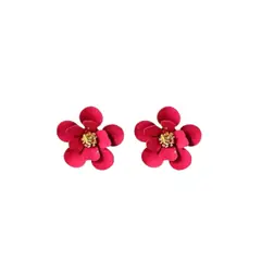 GENERICO - Pendientes de tachuela con diseño de flor