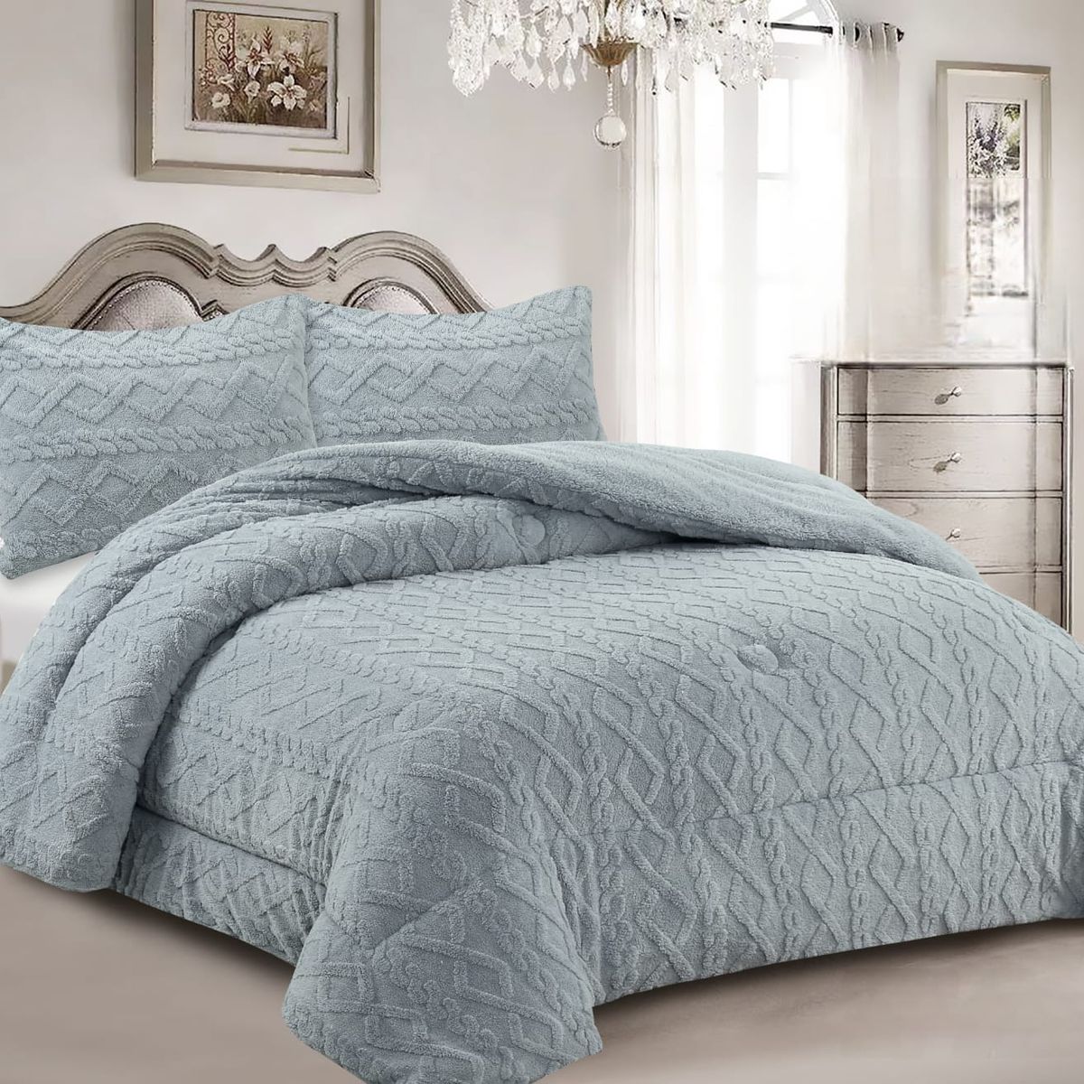 GENERICO - COBERTORES SHERPAS CON CHIPORROS TEXTURIZADOS