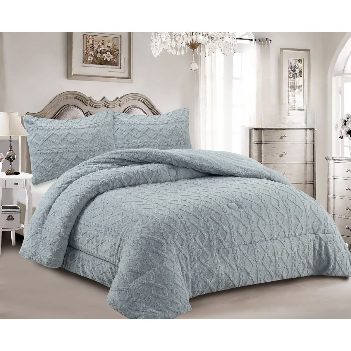 GENERICO - COBERTORES SHERPAS CON CHIPORROS TEXTURIZADOS