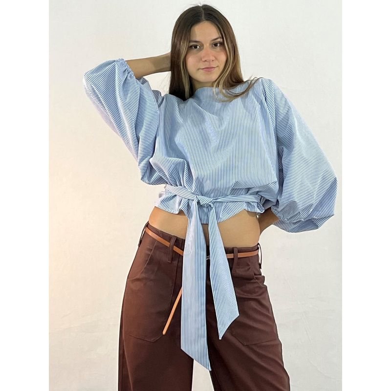 MARA MORE - BLUSA KIMONO DENIM LISTADA MARA MORE