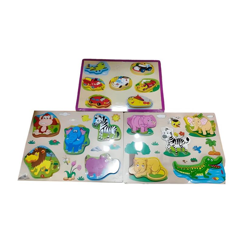 ARTIDIX - Puzzle Animales Salvajes Medios De Transportes 3 uni
