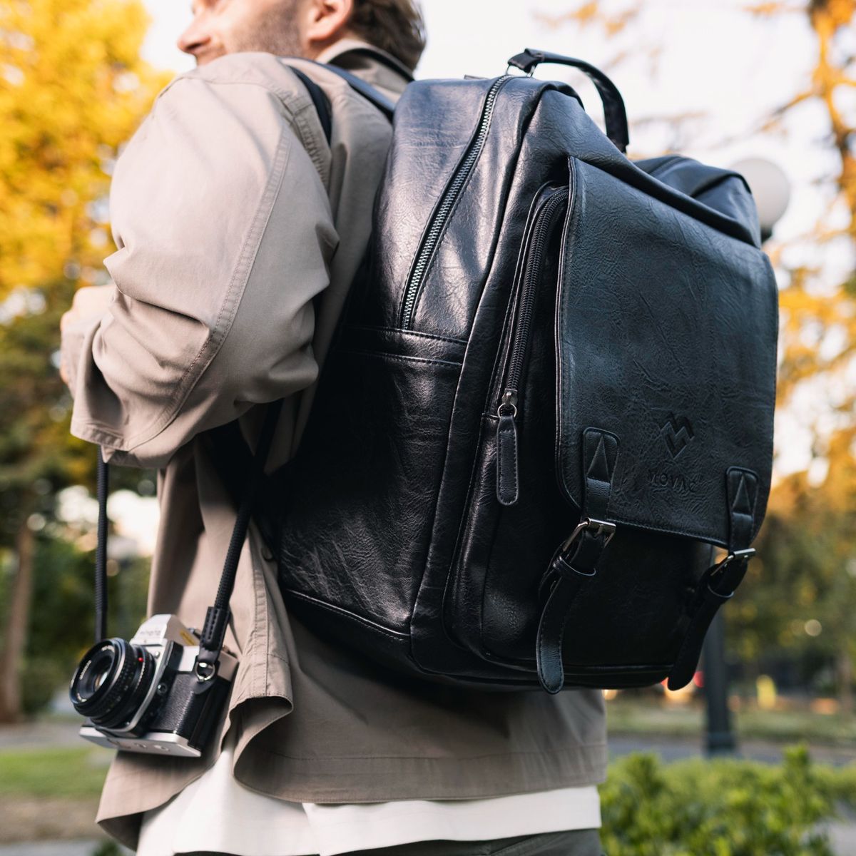 MV MOVAC - Mochila MOVAC Urban Cuero Ecológico Impermeable de Gran Capacidad