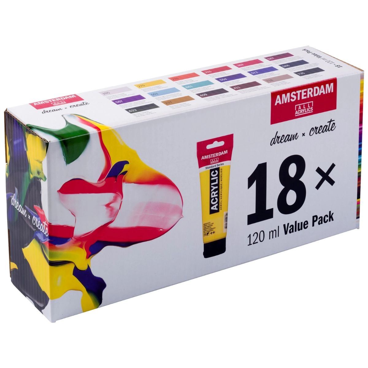 AMSTERDAM - Pack 18 Colores Acrílico Amsterdam 120ml Serie Standard