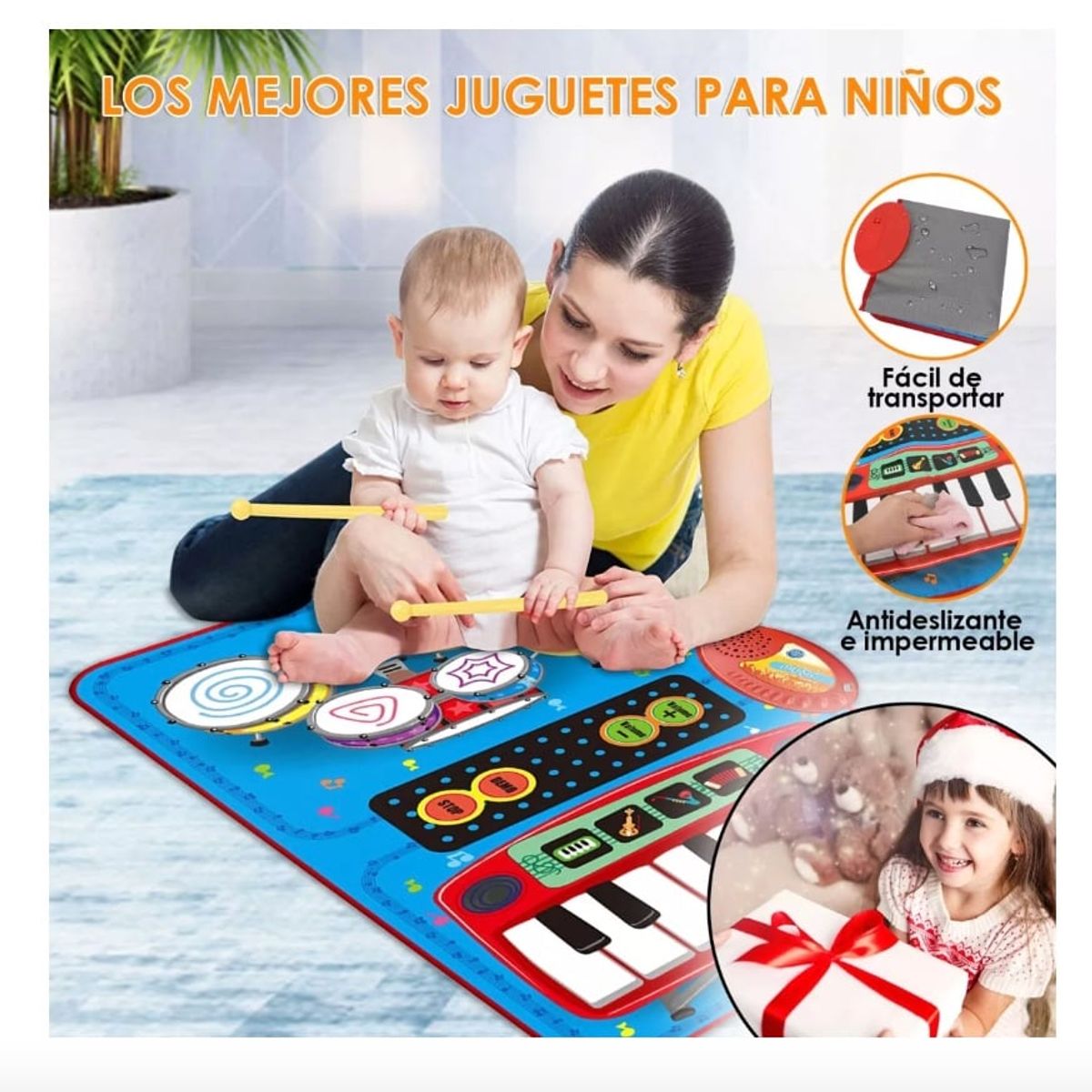 GENERICO - Alfombra Musical Piano Y Tambor Juguete Para Niños