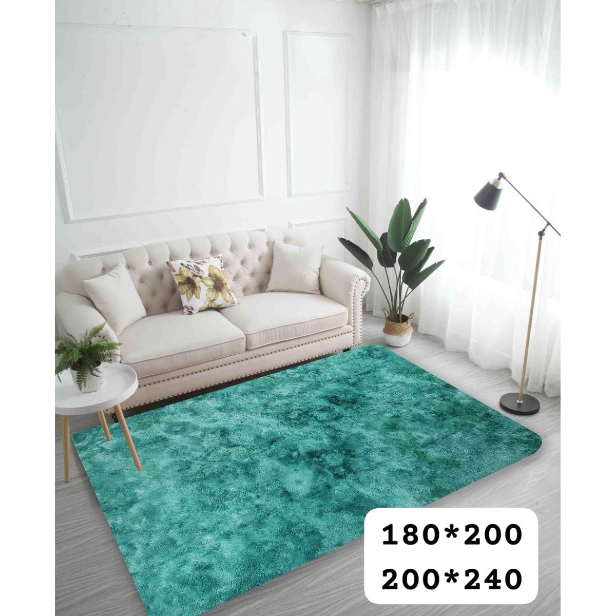 GENERICO - alfombra peluda tipo shaggy 180x200cm