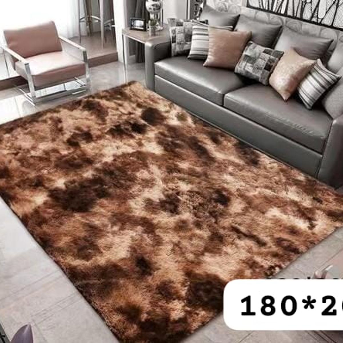 GENERICO - alfombra peluda tipo shaggy 180x200cm