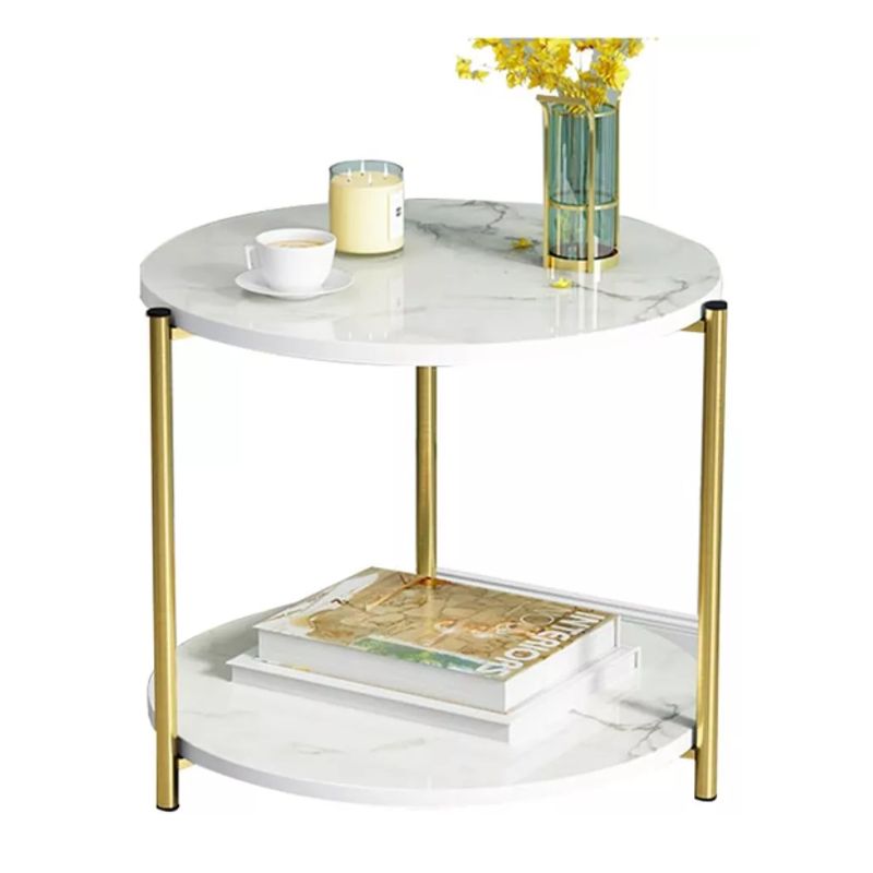 GENERICO - Mesa Centro Mesa Auxiliar Decorativa Mesa Madera 2 Niveles Blanco