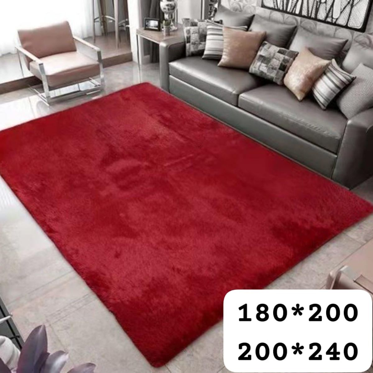 GENERICO - alfombra peluda tipo shaggy 180x200cm