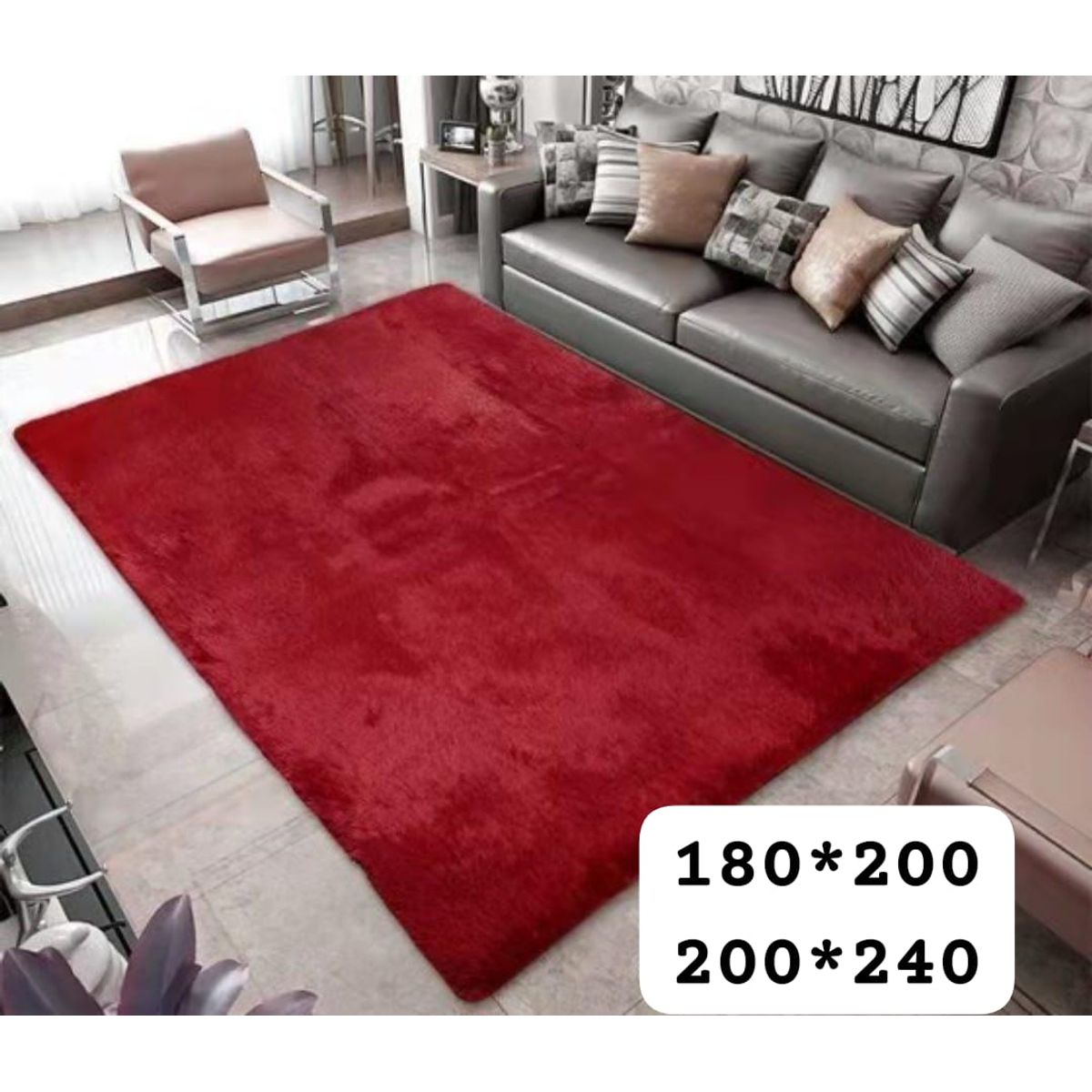 GENERICO - alfombra peluda tipo shaggy 180x200cm