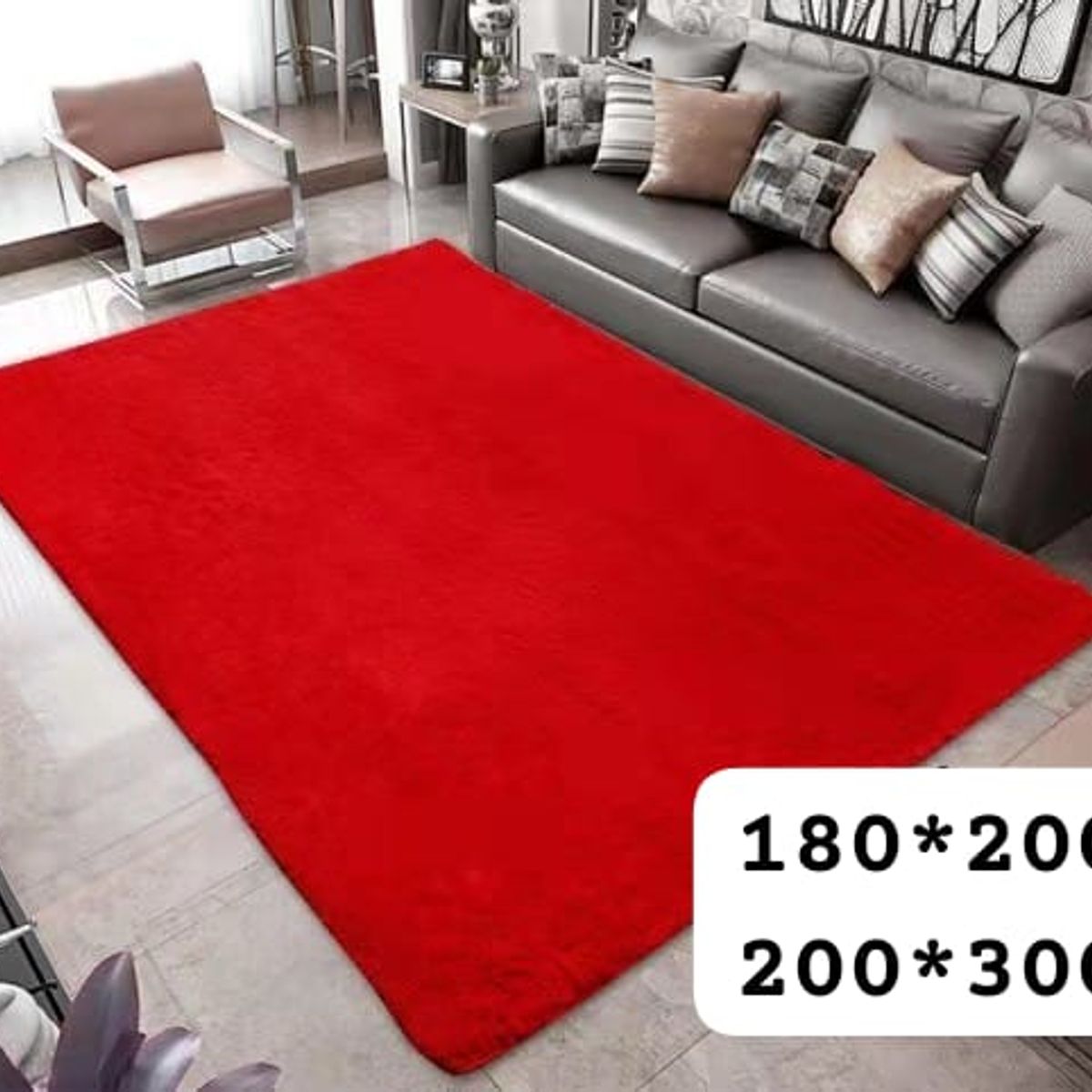 GENERICO - alfombra peluda tipo shaggy 180x200cm