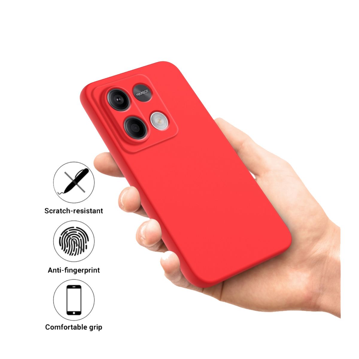 DBLUE - Carcasa Funda Para Xiaomi Note 13 5G Goma Rojo