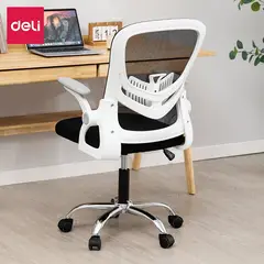 DELI - Silla Oficina Blanca base metalica con Inclinación Ajustable