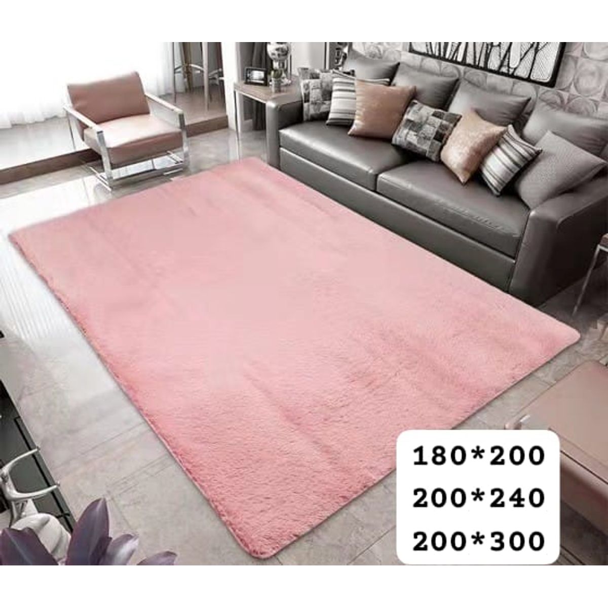 GENERICO - alfombra peluda tipo shaggy 180x200cm