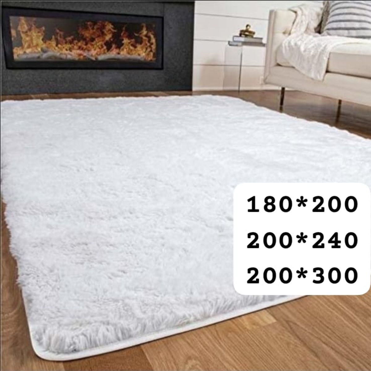 GENERICO - alfombra peluda tipo shaggy 180x200cm